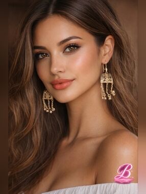 Hanging Gold plated Flower Earrings NWT 🩷💚